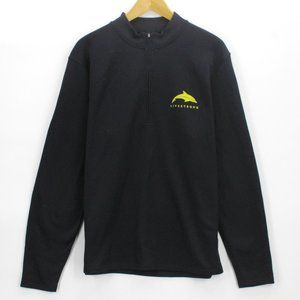 Zorrel Men's Casual Activewear Black Live Strong Logo Half Zip Sweater Size XL